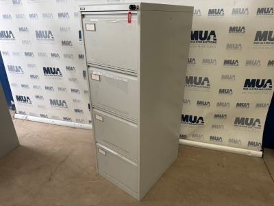 RONEO FOUR DRAWER METAL FILING CABINET (GREY)