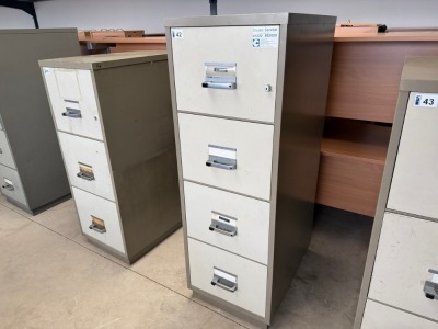 CHUBB FOUR DRAWER FIRE PROOF FILING CABINET *NO KEYS*