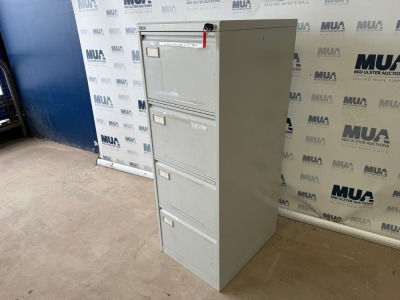 RONEO FOUR DRAWER METAL FILING CABINET (GREY)