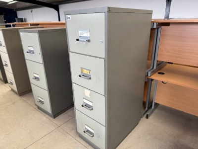 CHUBB FOUR DRAWER FIRE PROOF FILING CABINET *NO KEYS*