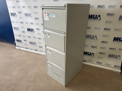 GO FOUR DRAWER METAL FILING CABINET (GREY)