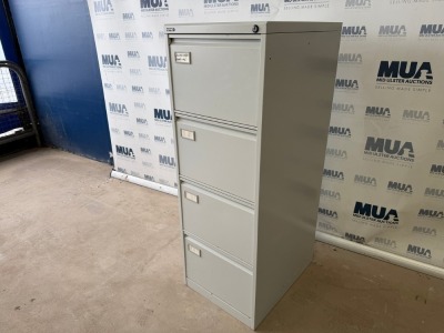RONEO FOUR DRAWER METAL FILING CABINET (GREY)