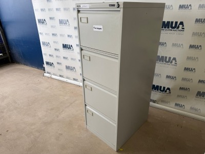 RONEO FOUR DRAWER METAL FILING CABINET (GREY)