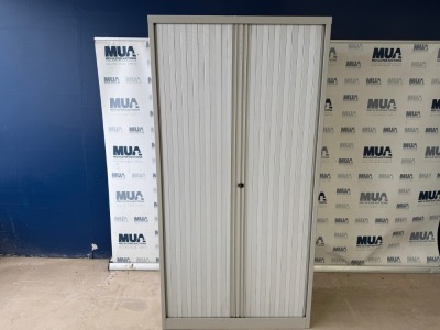 BISLEY DOUBLE SLIDING DOOR TAMBOUR UNIT (GREY)