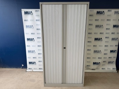 BISLEY DOUBLE SLIDING DOOR TAMBOUR UNIT (GREY)