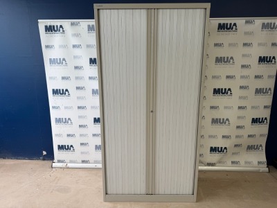 BISLEY DOUBLE SLIDING DOOR TAMBOUR UNIT (GREY)