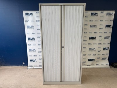 BISLEY DOUBLE SLIDING DOOR TAMBOUR UNIT (GREY)