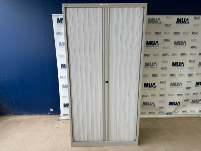 BISLEY DOUBLE SLIDING DOOR TAMBOUR UNIT (GREY)