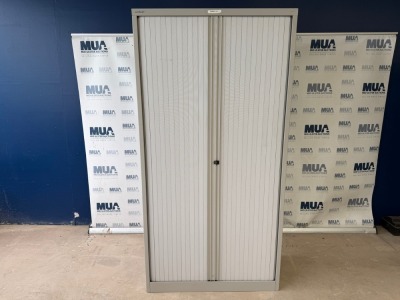 BISLEY DOUBLE SLIDING DOOR TAMBOUR UNIT (GREY)