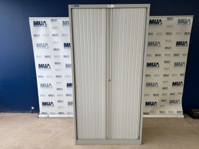 BISLEY DOUBLE SLIDING DOOR TAMBOUR UNIT (GREY)