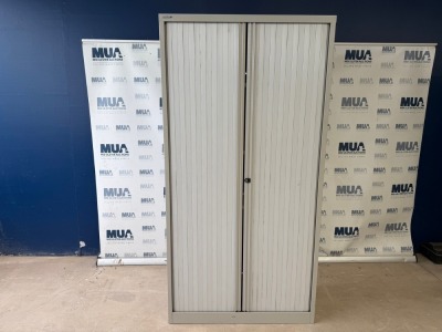 BISLEY DOUBLE SLIDING DOOR TAMBOUR UNIT (GREY)
