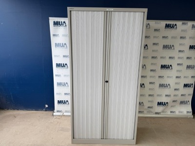 BISLEY DOUBLE SLIDING DOOR TAMBOUR UNIT (GREY)