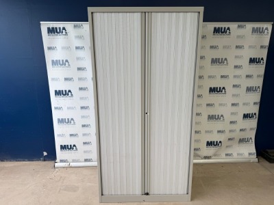 BISLEY DOUBLE SLIDING DOOR TAMBOUR UNIT (GREY)