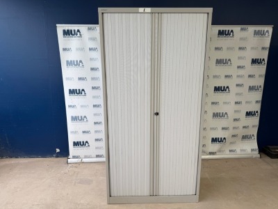 BISLEY DOUBLE SLIDING DOOR TAMBOUR UNIT (GREY)