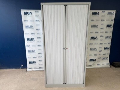 BISLEY DOUBLE SLIDING DOOR TAMBOUR UNIT (GREY)