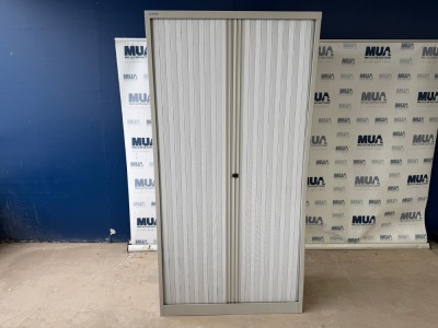 BISLEY DOUBLE SLIDING DOOR TAMBOUR UNIT (GREY)