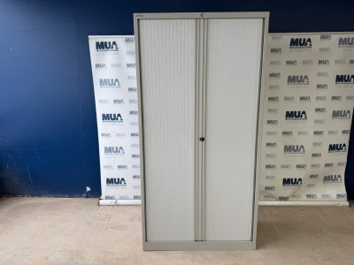BISLEY DOUBLE SLIDING DOOR TAMBOUR UNIT (GREY)