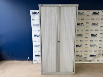 BISLEY DOUBLE SLIDING DOOR TAMBOUR UNIT (GREY)