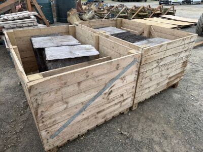 2No. WOODEN CRATES TO INC. APPROX 370No. 27" BANGOR BLUE SLATES&nbsp;