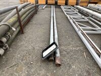 2No. APPROX. 8.8m METAL LIGHT POLES & 1No. LED FLOODLIGHT - 2