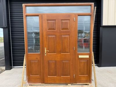 APPROX. 2000mm x 2380mm WOODEN FRONT DOOR & SIDE LIGHTS