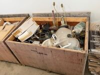 WOODEN CRATE TO INC. ASSORTED LAMPS & LANTERNS
