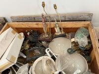 WOODEN CRATE TO INC. ASSORTED LAMPS & LANTERNS - 2