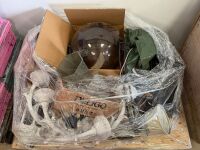 PALLET TO INC. ASSORTED WALL LIGHTS & LARGE GLOBE LIGHT