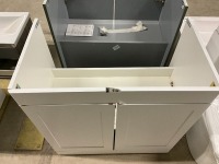 Approx. 800mm Clasique 2 Door Floor Standing Vanity Unit (White) - 2