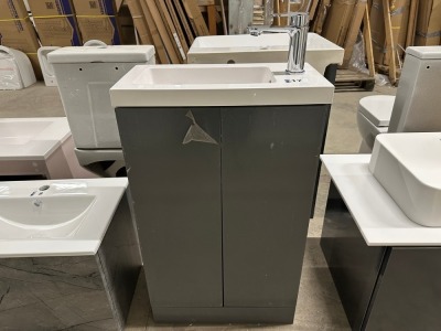 Approx. 500x260mm Floor Standing Vanity Unit, Basin & Tap