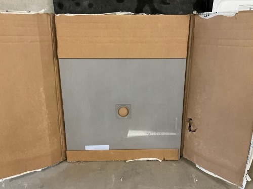 Poalgi Slate 1200x1000mm Cemento Grey Rectangle Shower Tray