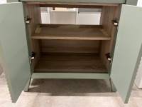 Approx. 820mm Josef Martin Floor Standing Fluted Bespoke Vanity Unit&nbsp;With Corian Worktop & Duravit Bowl (Reed Green) - 9
