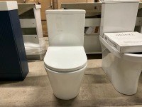 Modern Round Fully Back To Wall CC Toilet Pan, Cistern & Soft Close Seat - 4