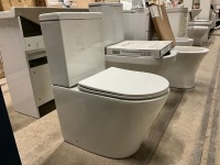 Modern Round Fully Back To Wall CC Toilet Pan, Cistern & Soft Close Seat - 5