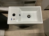 Approx. 400mm Minuto Fluted Floor Standing Vanity Unit Navy & White 1 Tap hole Ceramic Basin - 2