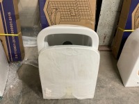 Wall Hung Toilet Bundle Inc.Wall Hung Toilet Frame With Square Wall Hung Pan, Toilet Seat & Brushed Brass Button - 2