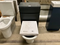 Traditional Anthracite WC Unit With White Toilet Pan & Soft Close Seat - 8