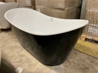 Viktor Benson Taha 1700x800mm Freestanding Double Ended Bath (Black Outside/White Inside) - 3