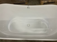Viktor Benson Taha 1700x800mm Freestanding Double Ended Bath (Black Outside/White Inside) - 4
