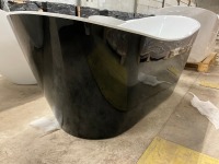 Viktor Benson Taha 1700x800mm Freestanding Double Ended Bath (Black Outside/White Inside) - 7