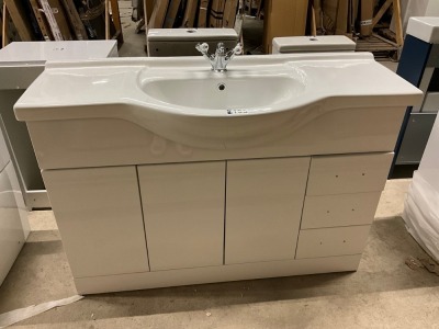 Approx. 1200mm Floor Standing Vanity Unit, Basin & Tap