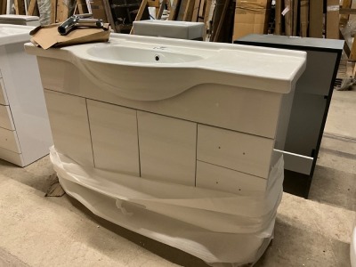 Approx. 1200mm Floor Standing Vanity Unit, Basin & Tap