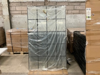 Approx. 1170x1950 Wetroom Screen&nbsp;Black Grid Glass