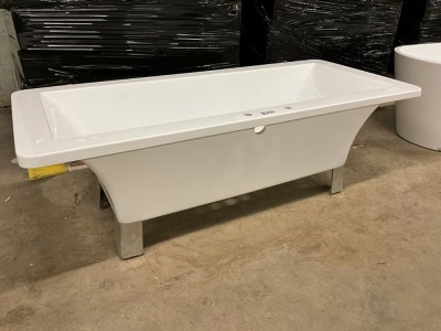 Modern Square Freestanding Bath with Chrome Legs Approx. 1700x745mm