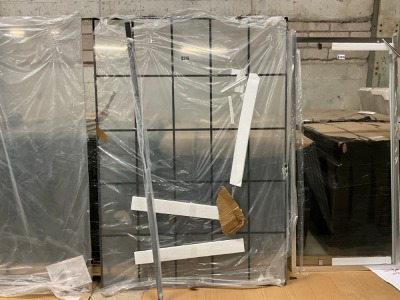 Approx. 1370x1920mm Wetroom Screen&nbsp;Black Grid Glass