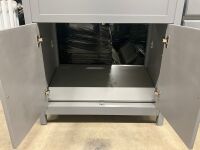 800mm Grey Traditional Floor Ftanding 2 Door Vanity Unit with white 1 Tap hole Basin, with matching 500mm WC Unit & Traditional Back to Wall Toilet. - 10