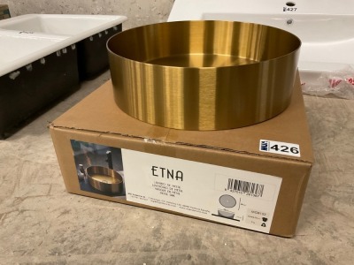 ETNA MGB152 Round Countertop Metal Sink in Gold-Tone Metal