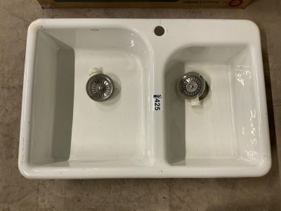 Approx. 850x500mm Double Bowl Kitchen Sink