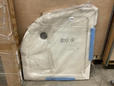 900x900mm Quadrant Acrylic Capped Stone Resin Shower Low Profile Tray White