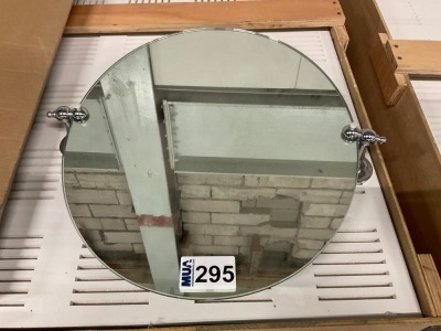 Approx. 500x490mm&nbsp;Oval Traditional Mirror With Swivel Fixings (Chrome)